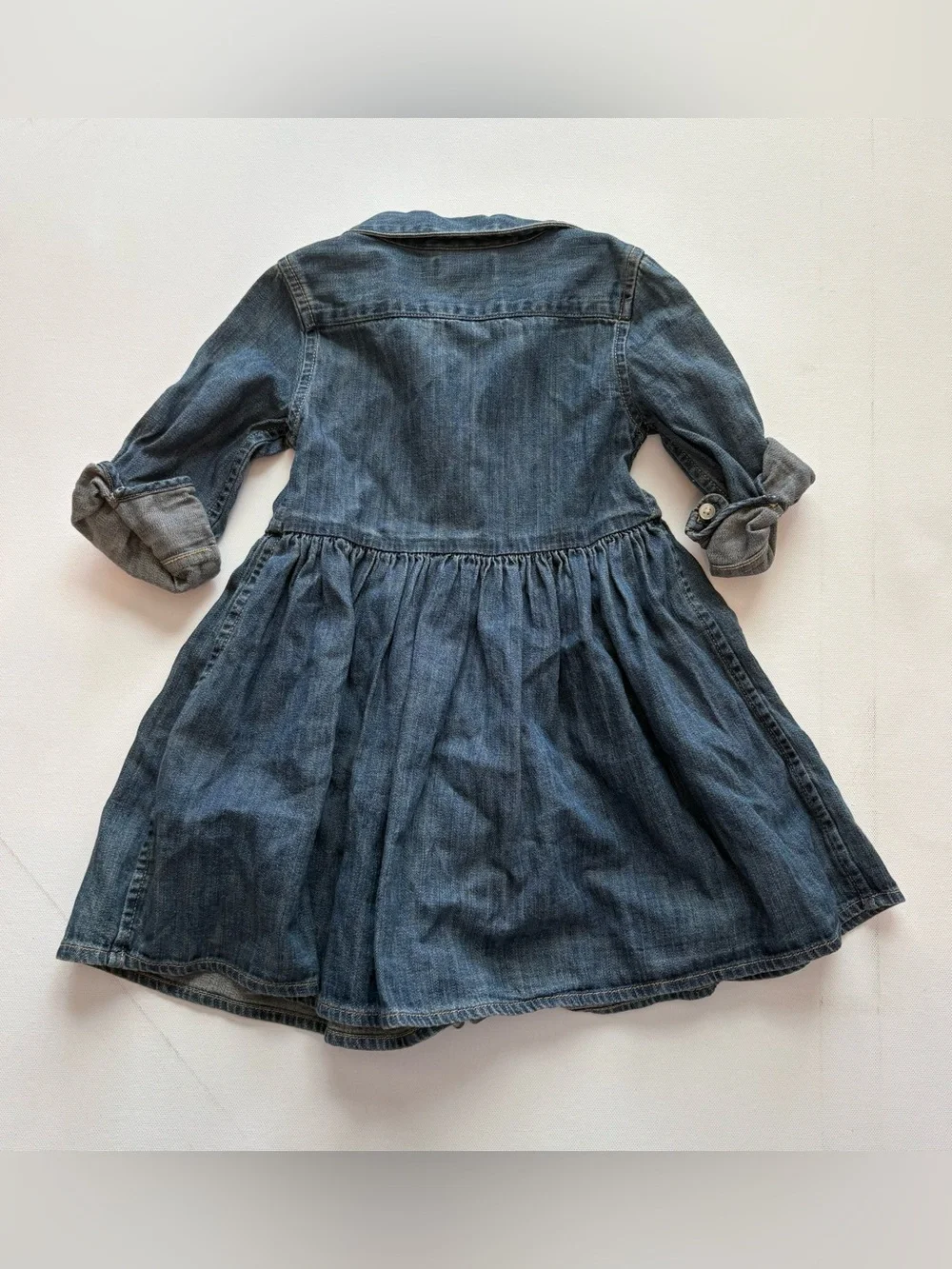 NWT Ralph Lauren Girl's Long-Sleeve Denim Dress Size 12 Months